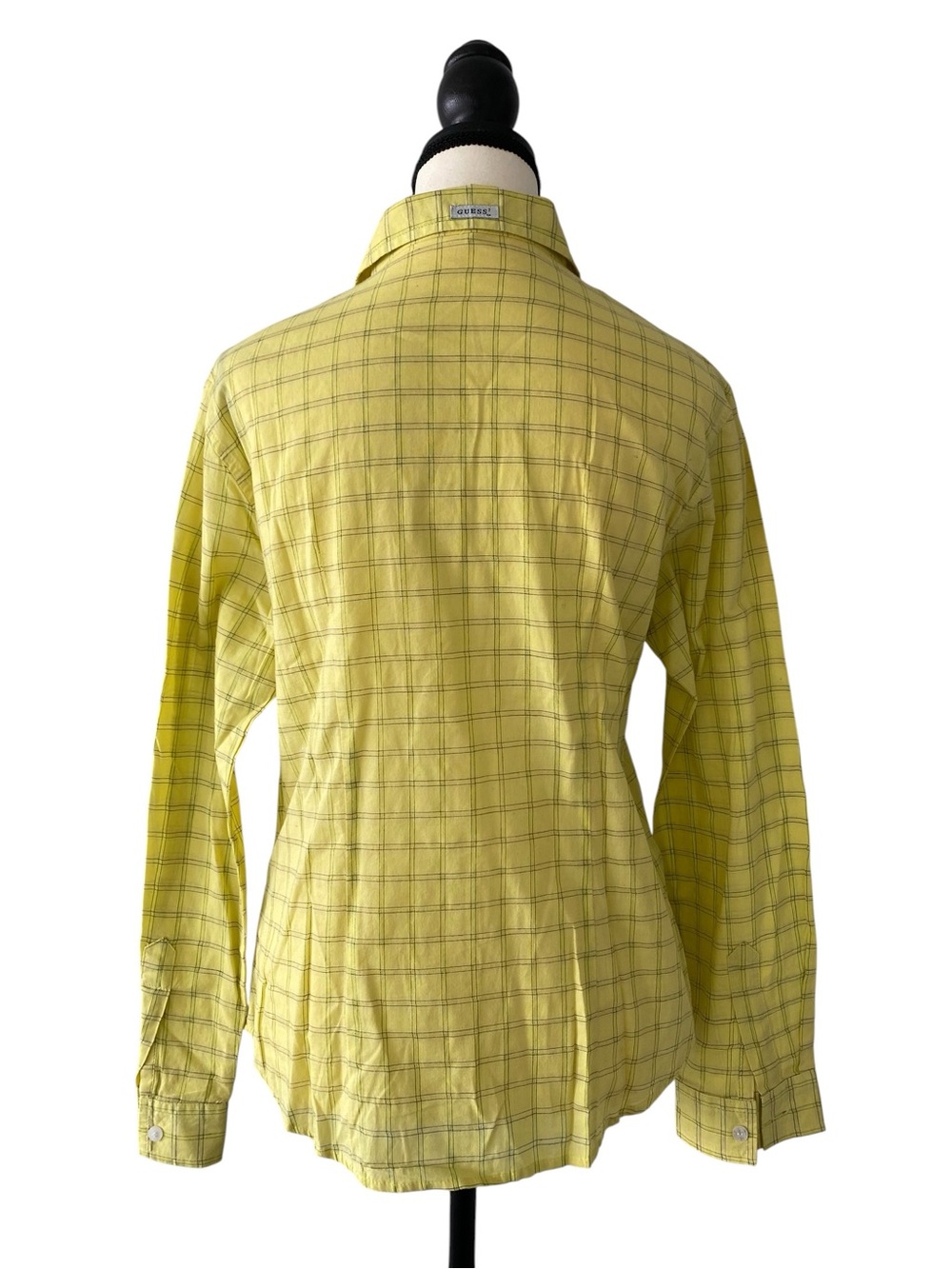 Guess Yellow Plaid Button-Down Shirt 100% cotton - Picture 3 of 8